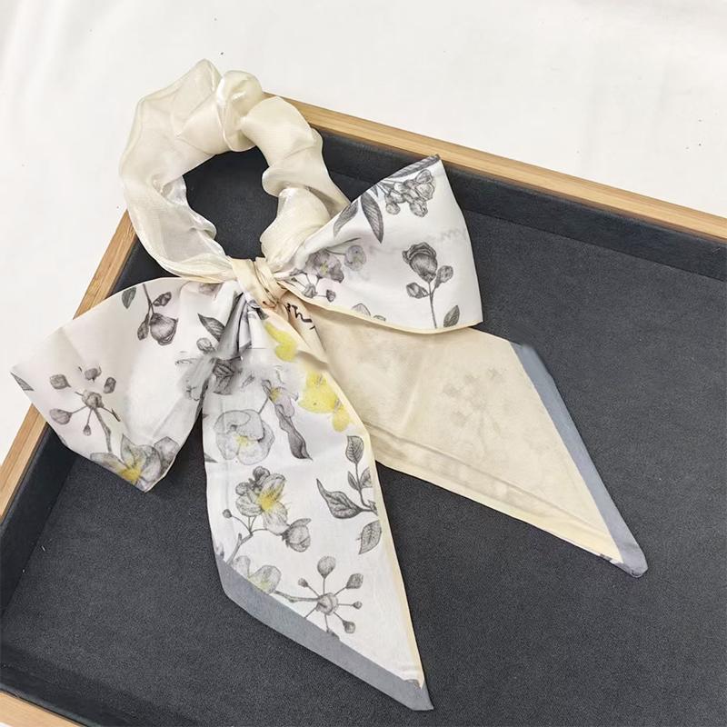 Printed Bow Hair Rope Elegant Ribbon Ponytail Hair Band For Women Sweet Rubber Band Hair Ring Fashion Headdress Hair Accessories