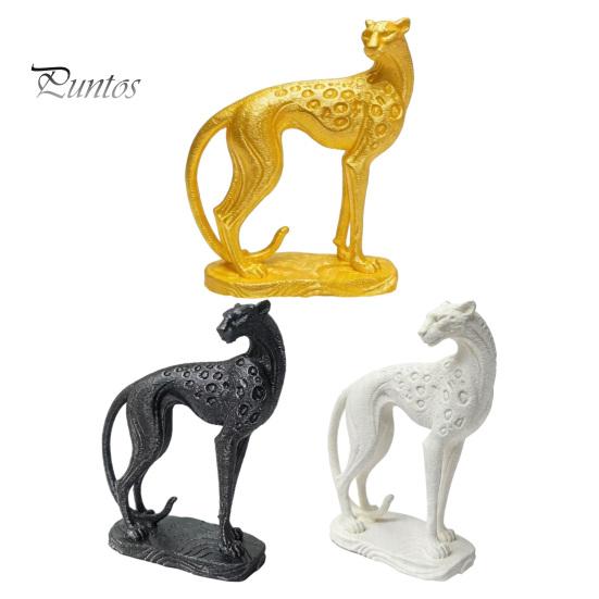Goldener Leopard Statue 3D Gedrucktes Geparden Ornament, Moderne Stehende Skulptur, Dekoratives Einweihungsgeschenk Tierfigurine mit Stabilem Sockel