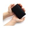 Inden Card Case / Business Card Holder, Deer Leather, Lacquer Craft, Gusseted, No. 2501, Black Base - Black Lacquer, Ring Pattern Small, 7cm X 11cm X