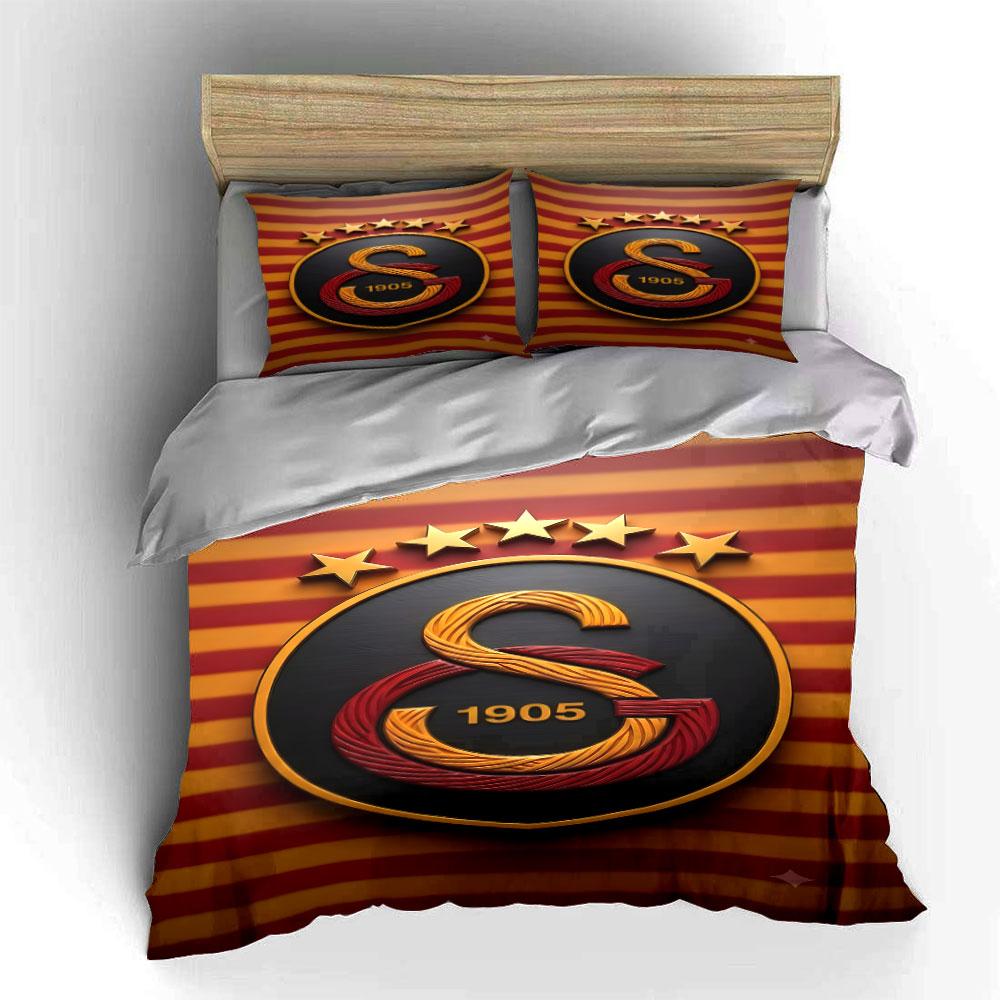 "Striped Emblem Design with Stars" Print Bedding Set Duvet Cover Pillowcases (1* Duvet Cover 2* Pillowcases Do Not Include Comforter)