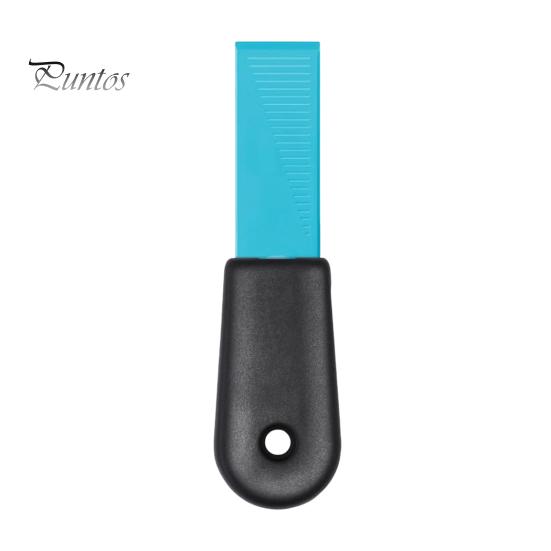 

Скребок для чищення та скребок із гачком 2-в-1. Неабразивний інструмент для видалення етикеток. синій