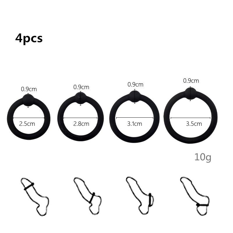 3/4 Pcs Penis Rings Cock Rings Sleeve Delay Ejaculation Silicone Beaded Time Lasting Erection Sex Toys for Men Adult Games