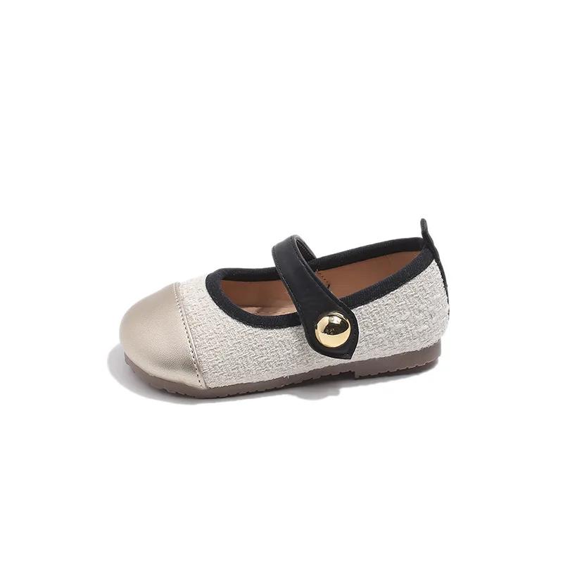 Kids Chic Leather Shoes Girls Princess Shoe with Simple Metal Buckle for Party Wedding Casual Elegant Dance Shoes for Children