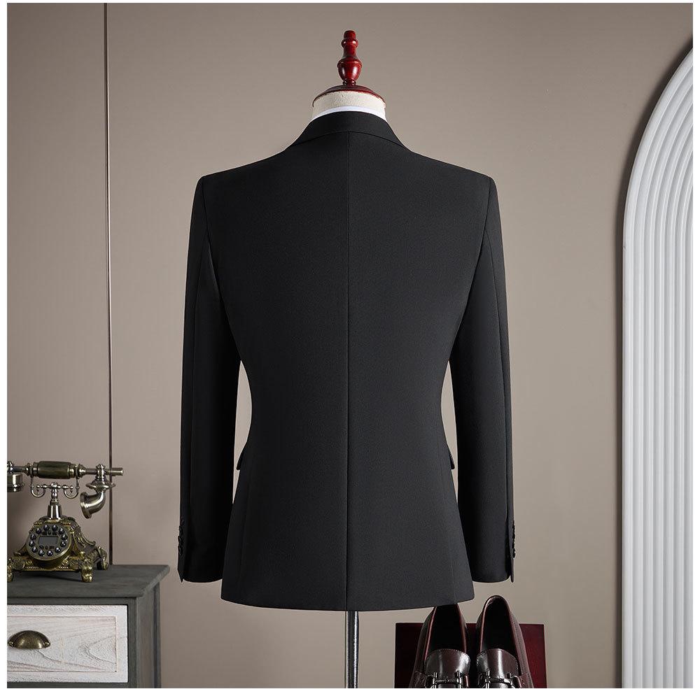 Men's Anti-Wrinkle Slim Fit Business Suit: High-End Formal Wear for Weddings and Engagements.