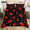 Duvet Cover Lovely Cartoon Strawberry Bedding for Girl Teen  Set Microfiber Blue Star Yellow Floral Quilt Cover Bedroom Decor
