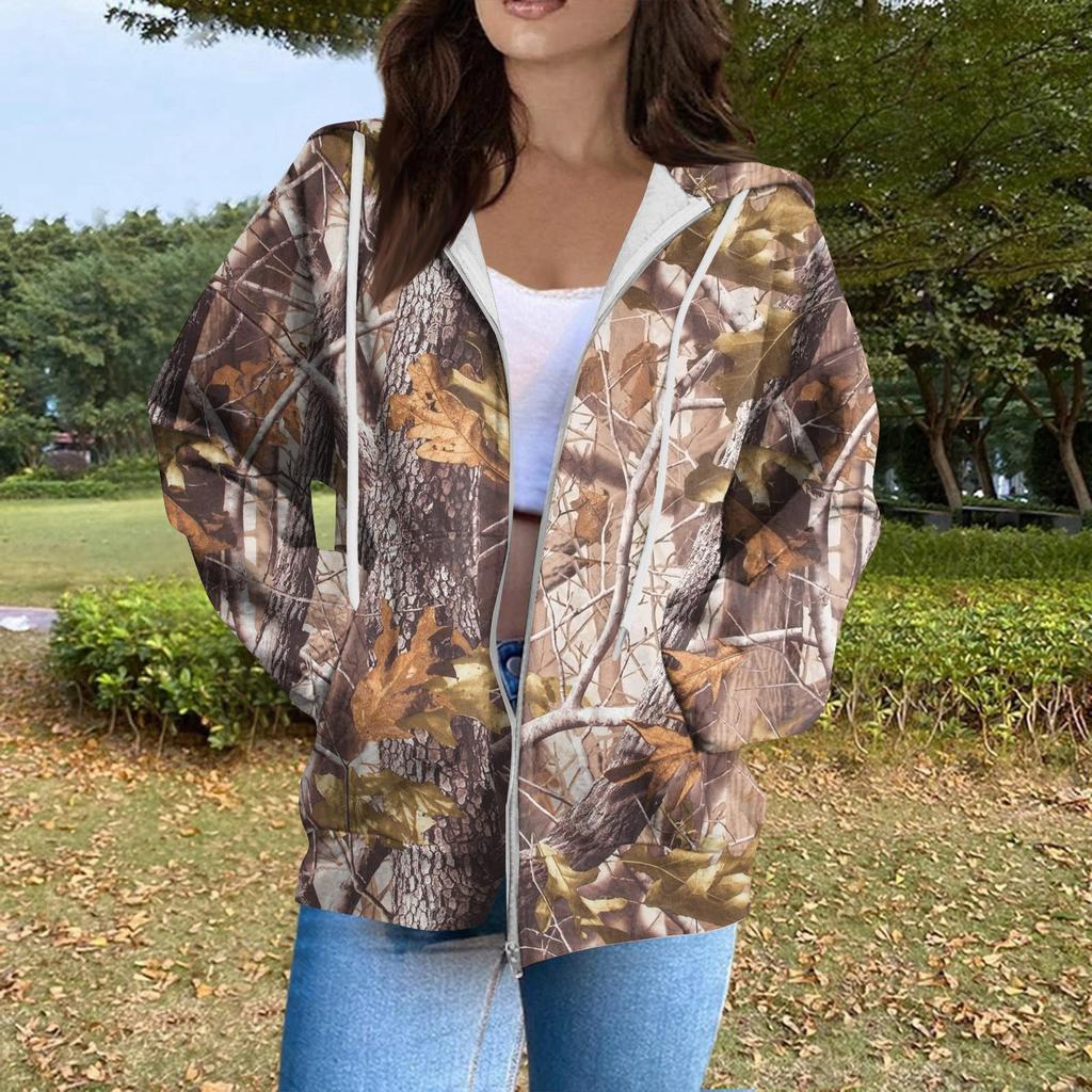 Women's Fashion Casual Halloween Printed Sweatshirt Long Sleeve With Pocket Cardigan Jacket Zipper Hoodie Coat