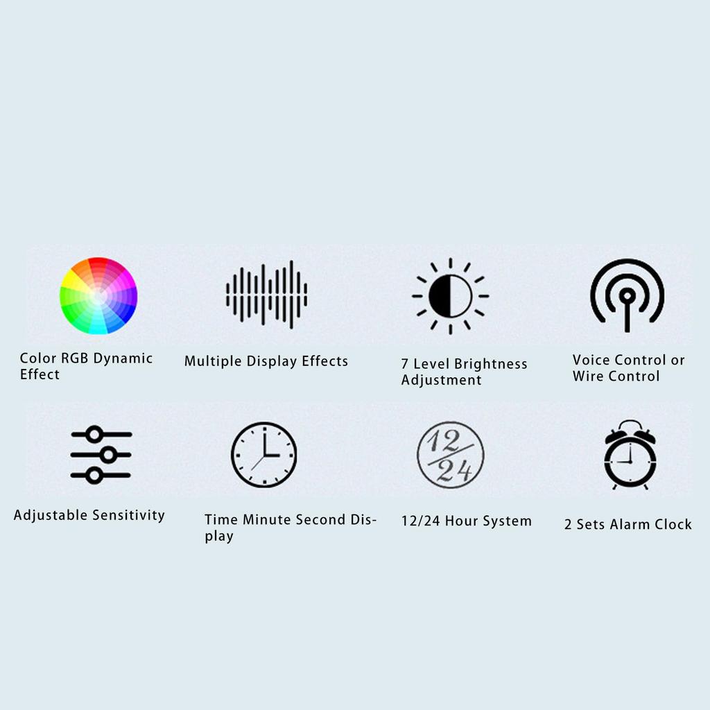Audio Spectrum Analyzer Music Voice Rhythm Spectrum 384 RGB 1624 Segment Rhythm Light Level Voice Sensor Display, Display, LED,