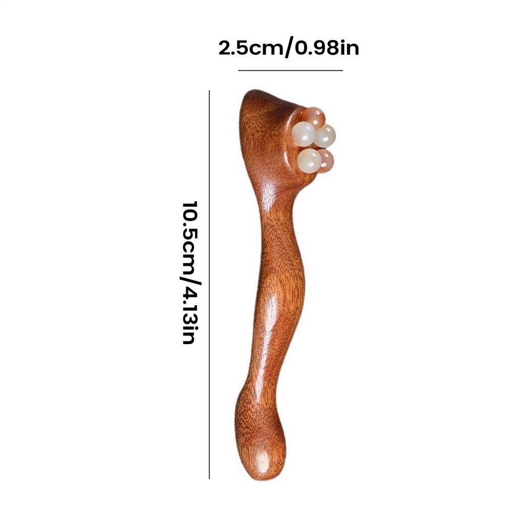 

Lotus Pod Eye Massager Roller 5 Teeth Wooden Eye Scraping Tendon Stick Mini Face Massage Stick for Relieve Facial Fatigue