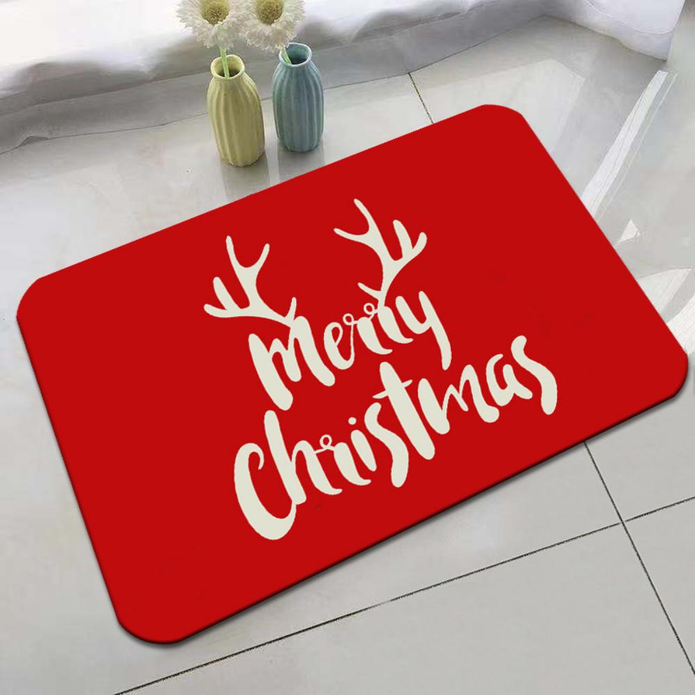 Festive Snowman Reindeer Christmas Doormat Non Slip Entryway Rug for Living Room Bedroom Indoor Outdoor Holiday Floor Mat Decor