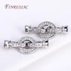 Rhodium Plated Creative Round Connector Clasps For Necklace Making,Inlaid Zircon Fastener Clasp DIY Pearls Jewelry Fittings