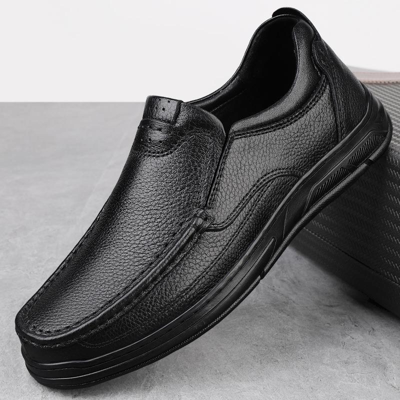 Fashion Summer New Mens Genuine Leather Shoes Soft Soled Casual Flats Outdoor Walking Loafers Comfort Fashion Hiking Footwear Moccasins