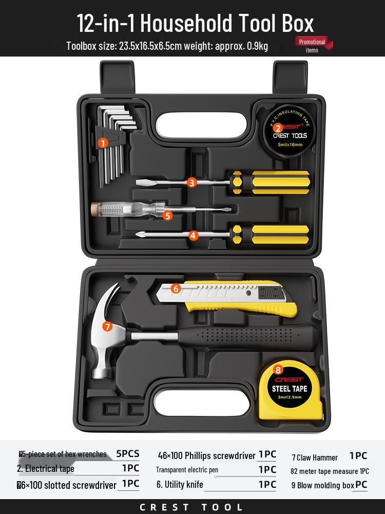 Complete Household Tool Set: Wrenches, Screwdrivers, Pliers, and More