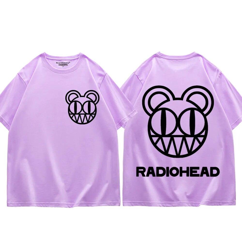 Rock Band Radiohead Tričko s potiskem Unisex Ženy Móda Vintage Volná trička Léto Neformální Tričko z čisté bavlny Hip Hop Streetwear