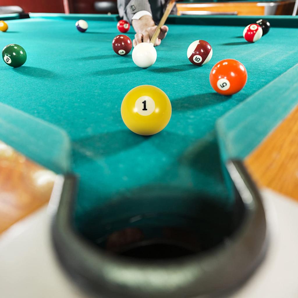 Funien 57.2mm Adult Billiard Ball Pool Ball Set, Full Size American Standard Billiard Ball Set of 16 Balls, Durable Synthetic Resin Billiard Balls