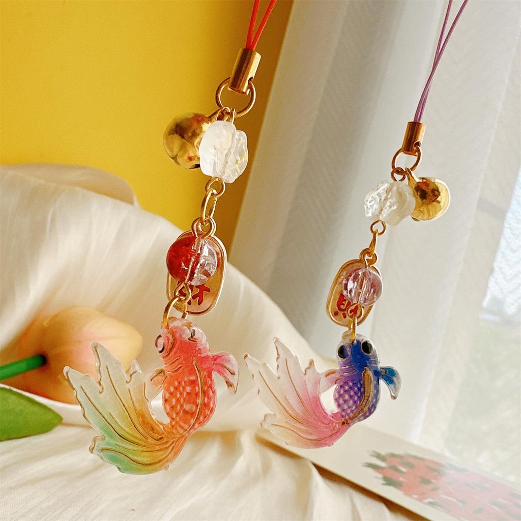 Colorful Fish Star Beaded Phone Charm Pendant Handmade Sturdy Acrylics Fashion Accessory for Trendy Look Daily Use