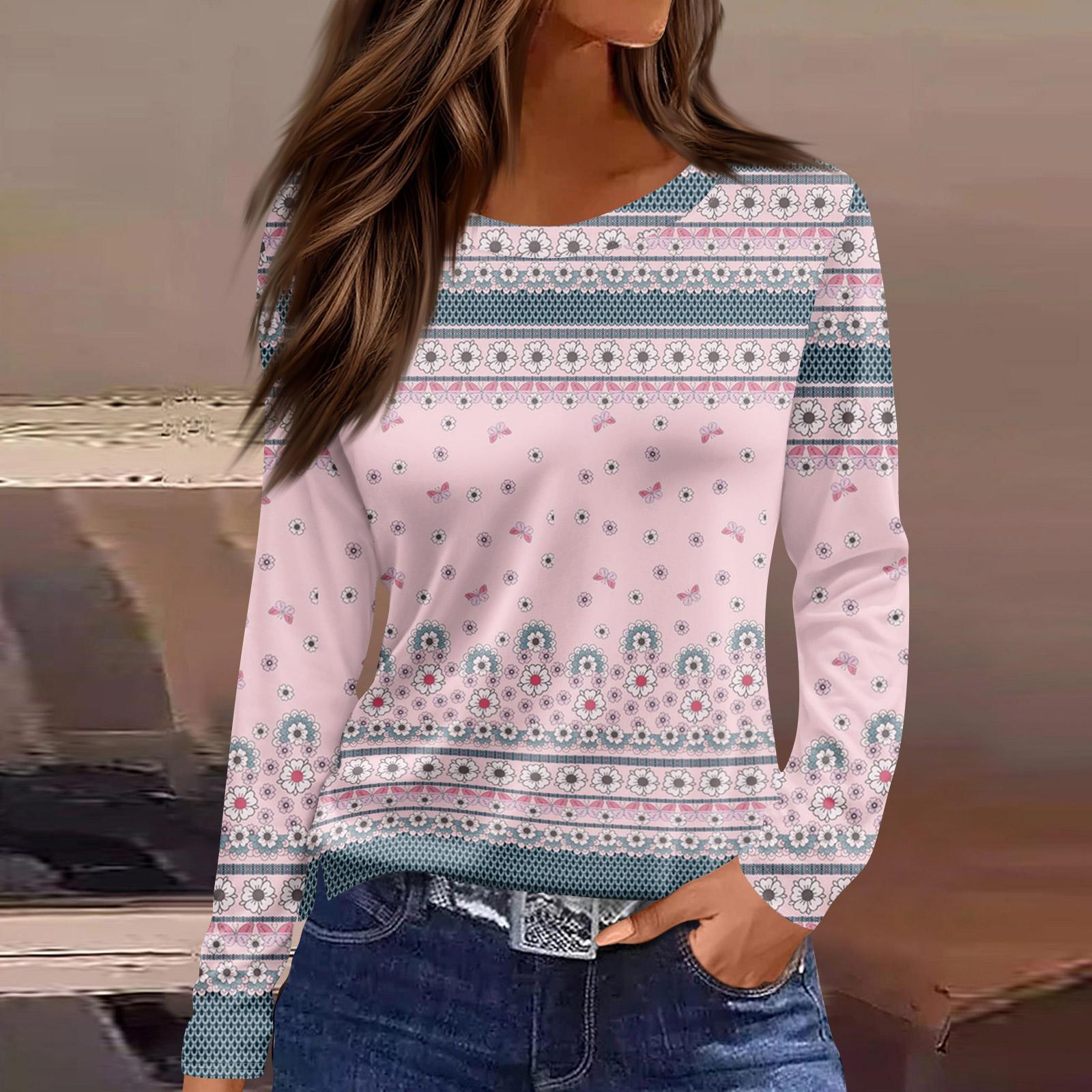 

Женская модная повседневная свободная футболка с разрезом и круглым вырезом с длинным рукавом с принтом, женский топ XL арбуз красный