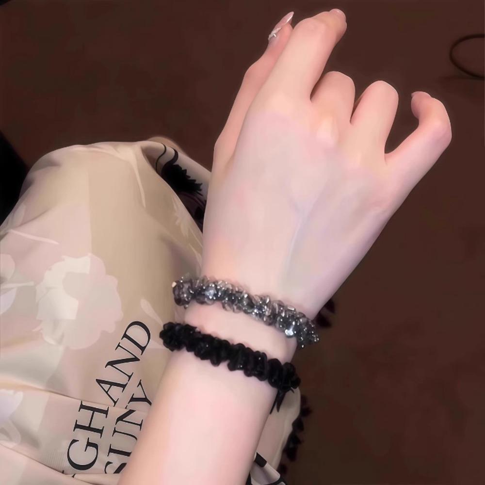 The New Water Diamond Light Luxury Hair Tie  Ice Crush High-end Hair Band Socialite Hair Tie and  Bracelet Are Dual-purpose Hair Accessories