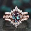 Wish European and American Fashion Luxury Three-piece Ring Wedding Engagement Party Ring High-end Ring