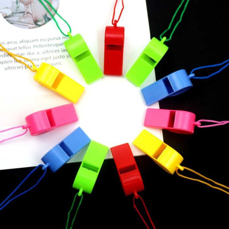 5/10/20PCS Pack Colorful Whistle Random Mix Colored Whistles with Rope Sport Game Cheering Prop Party Souvenir Carnival Gift ZYF