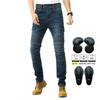 Mens Motorcycle Riding Jeans With Built-in Armor Protection Anti-Fall Biker Pants Street Track Use