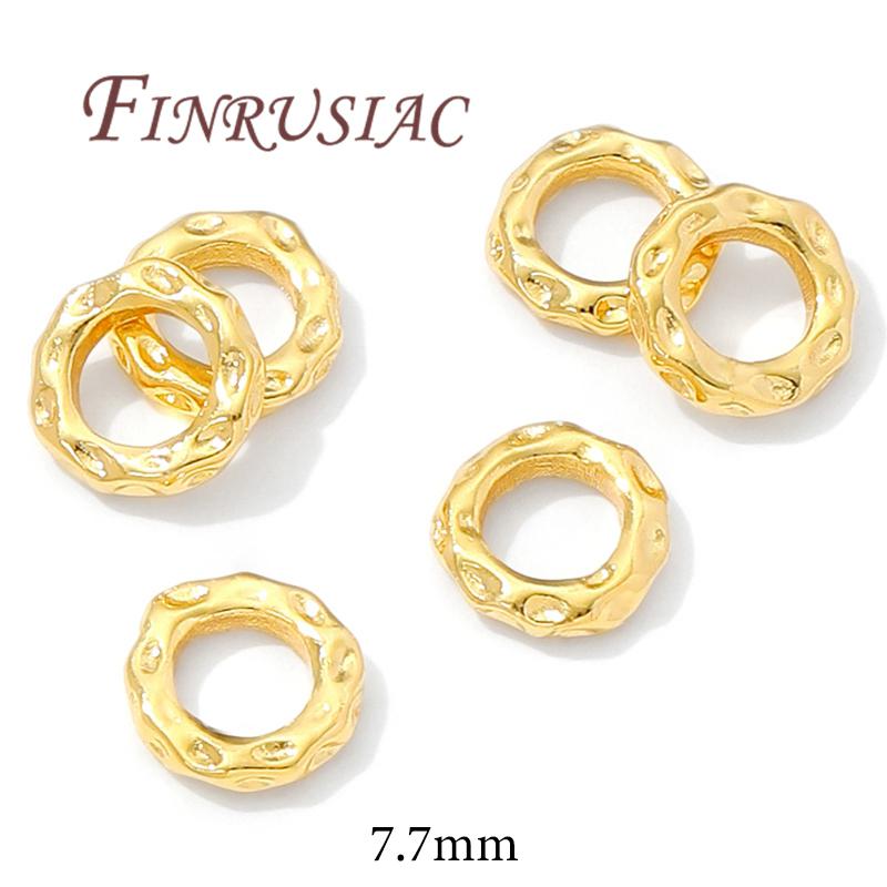 Separators For Bracelets 18K Gold Plated 5.7mm 7.7mm Spacer Bead Jewelry Accessories,Beads Separators,Metal Beads,DIY Findings