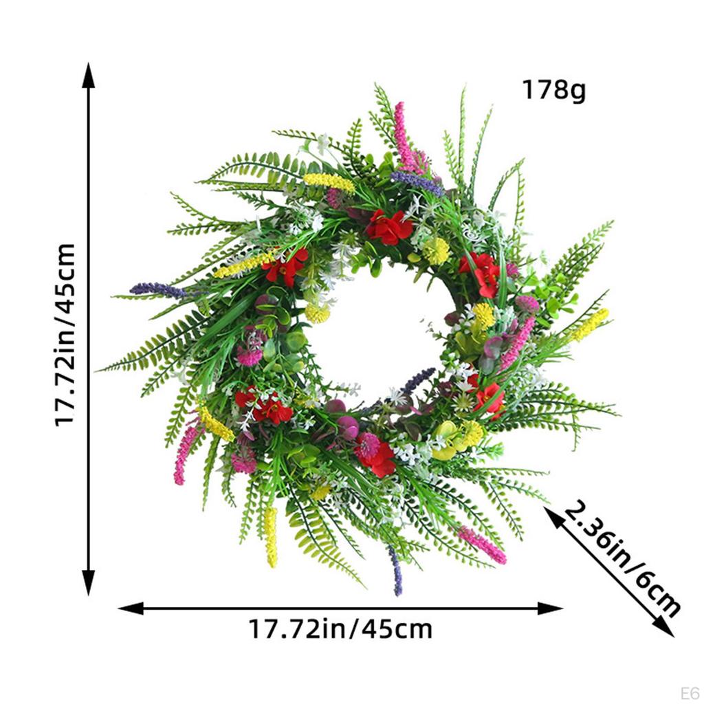 Artificial Flower Wreath, Front Door, Decoration, Spring Outdoor Door