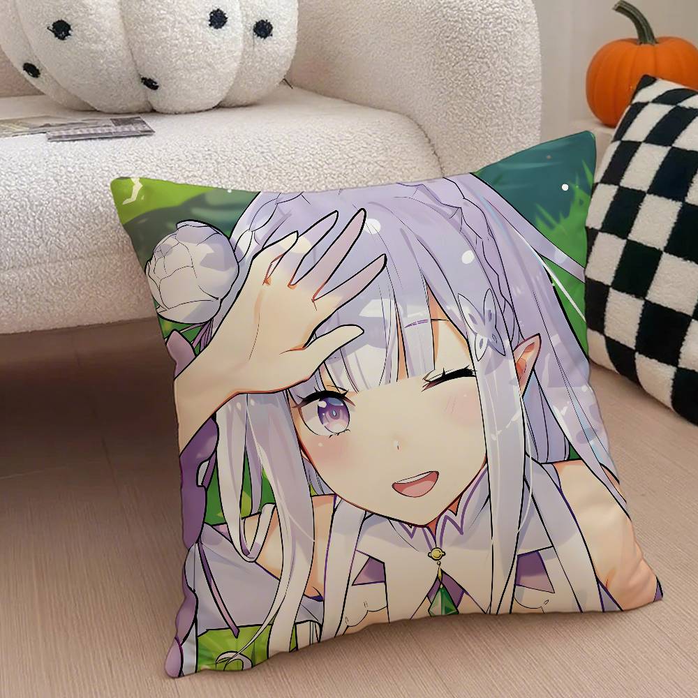 ReLife Different World Zero Rem Pillow Case Anti-dustmite Pillowcase Invisible Zipper Silky Short Plush Sofa Cushion Cover