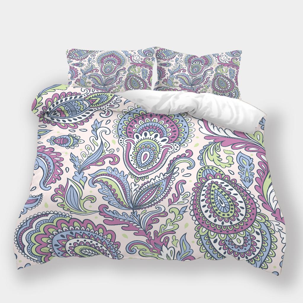 3D digitální tisk Bohemian Series Domácí ložní souprava Ložnice Povlečení Povlak Péřový polštář AU Super King 240x270 Extra Large