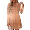 Women's Fashion Plaid V-Neck Long Sleeve Dress