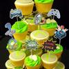 16pcs Video GamePad Cupcake Topper Picks Game On Happy Birthday Party Cake DIY Decoration Supplies Kids Boy Girl Favors Gifts