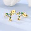 New 925 Silver Earrings Butterfly Sunflower Luminous Firefly Iris Hoop Earring For Women Making Jewelry Gift