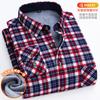 New IN Men's Thicker Flannel Shirt  Winter Plus Fleece More Colors Warm Long Sleeve  Plaid Business Casual Slim-fit Clothes