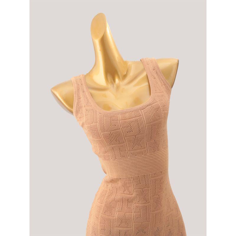 Western Style Sexy Square Collar Hollow-out Sleeveless Knitted Dress Women Autumn and Winter New Waist Hugging Slimming Sheath Vest Dress