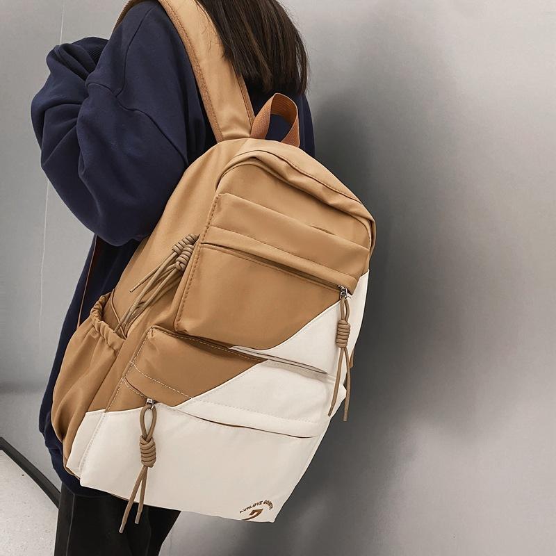 New Large-capacity Backpack Harajuku Ins Color Matching Junior High School Student Schoolbag Simple Niche Trendy Backpack