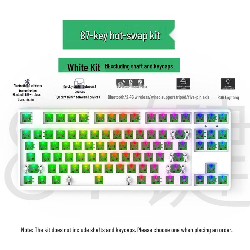 Multi-Size Wireless Bluetooth Mechanical Keyboard Kit with RGB, Customizable and Three-Mode Connectivity