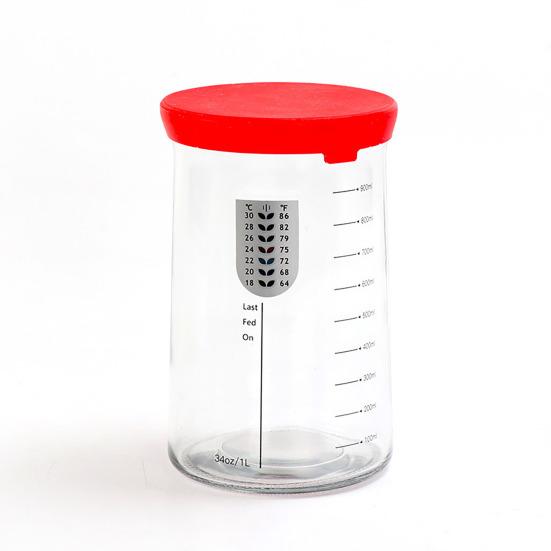 Sealed Jar, Sourdough Starter Kit with Date-Marked Feeding Tape, Large Wide Mouth Glass Jars for Active Fermentation