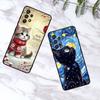 Cute cartoon cat illustration Phone Case For Samsung A73 A72 A71 A55 A54 A53 A52 A51 A13 A22 A16 A15 A12 A14 A26 A07 5G Black