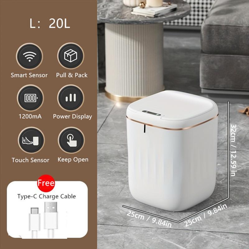 Intelligent Induction Trash Can Living Room Bedroom Rechargeable Waterproof Anti-odor Automatic Opening Of The Lid Rubbish Bin