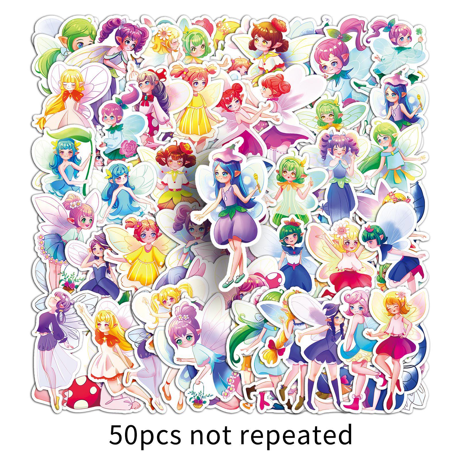 50 Hand-drawn Original Elf Stickers: Cute Cartoon Decorations for Journals and Thermos Cups