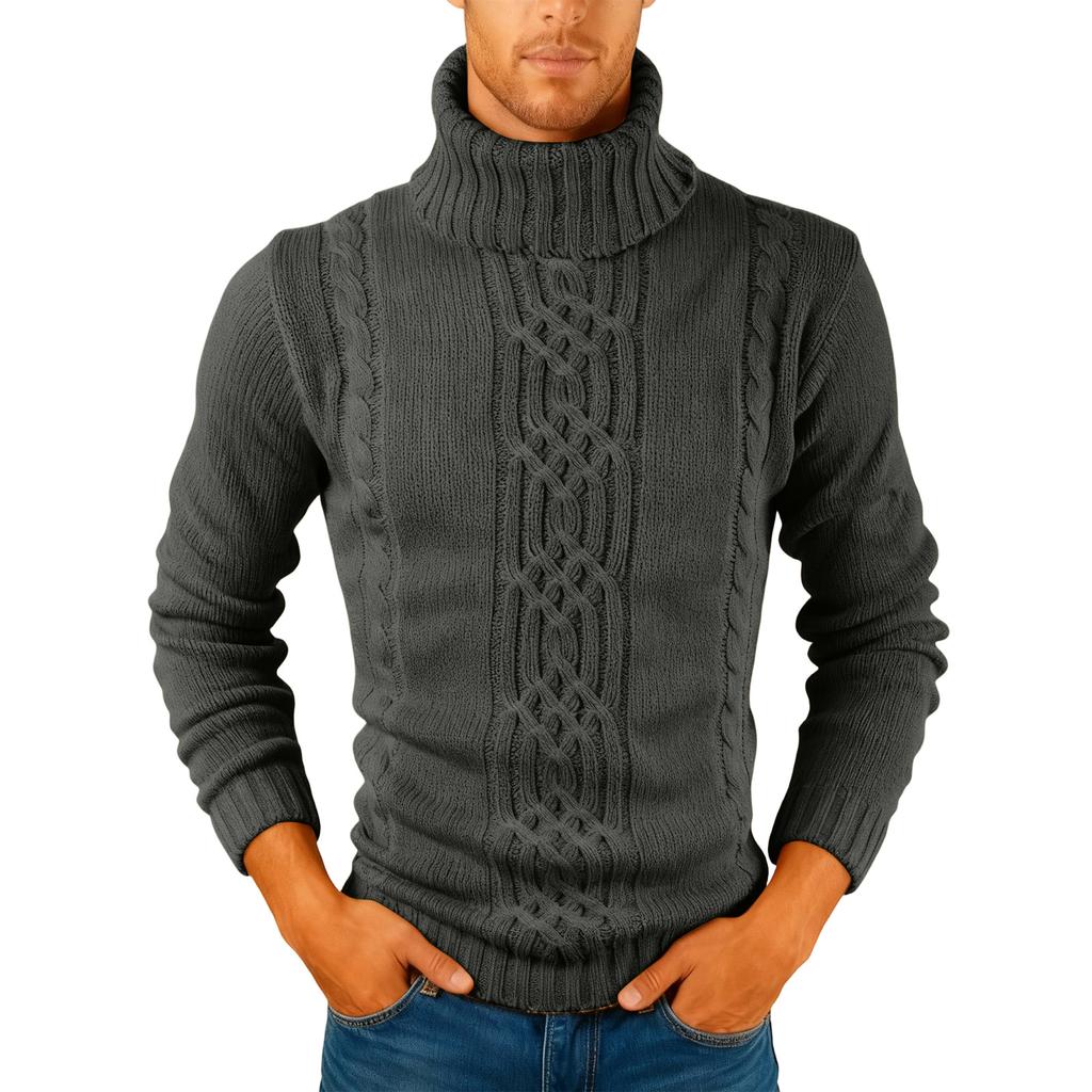 Men's  Fashion  Knitting  Pullover  Long Sleeves  Loose  Flip Collar  Sweater