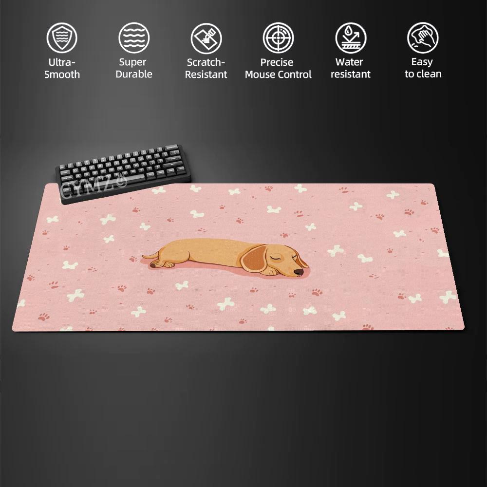 Large gaming mouse pad with cute paw print design,anti slip rubber base,computer desktop accessory suitable for PC gaming office