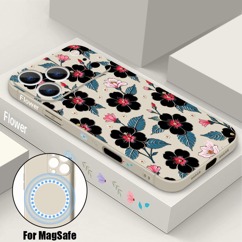 Etui do iPhone 17 Pro Max Kolorowy Wzór Malarstwo Olejne Kwiaty Róż Magnetyczne Dla Magsafe Miękkie Etui Do iPhone 16 15 14 13 Pro Max 17E 16E