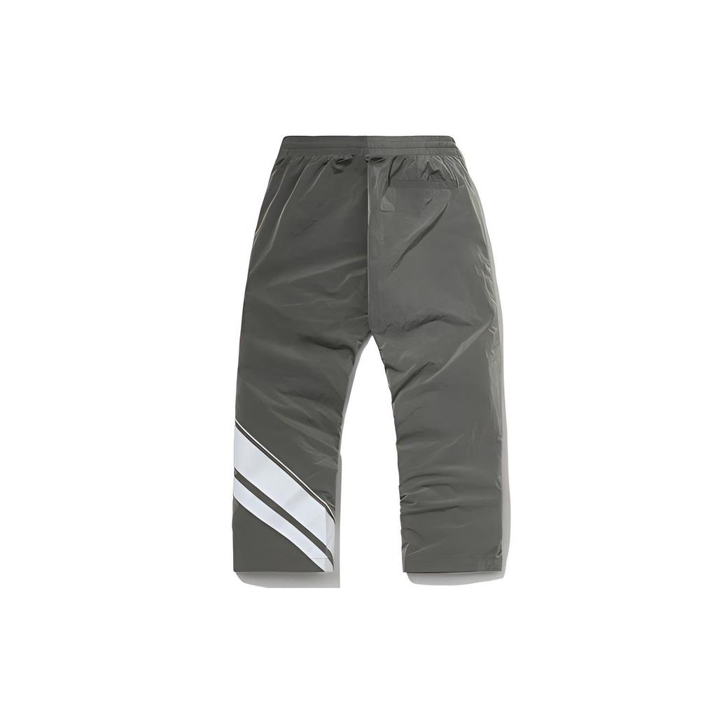 Li Ning AW21 Paris Fashion Week Collection Casual Large Logo Straight Leg Sports Pants Men Pants Gray-Green AYKP041-2