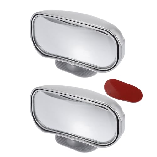 

Partuto 1 пара универсальных автомобильных зеркал для слепых зон - автомобильные вспомогательные зеркала с вращением на 360 градусов, регулируемые - стекло серебристого тона