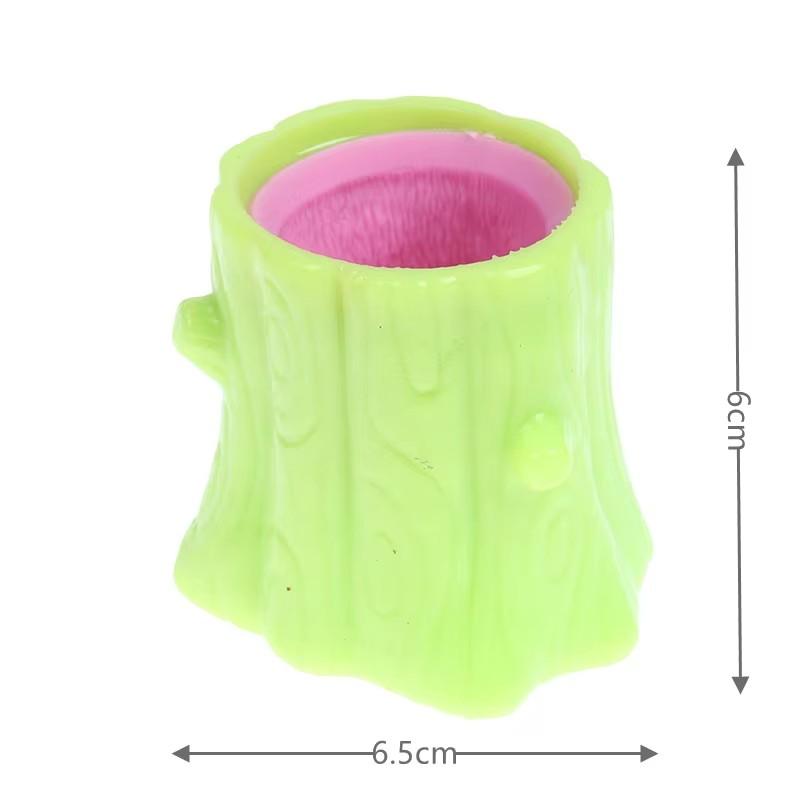 Squeeze Squirrel Stump Cup Pinching Toy with Music for Kids Antistress Fidget Decompression Tree Stump Miniature Weird Play