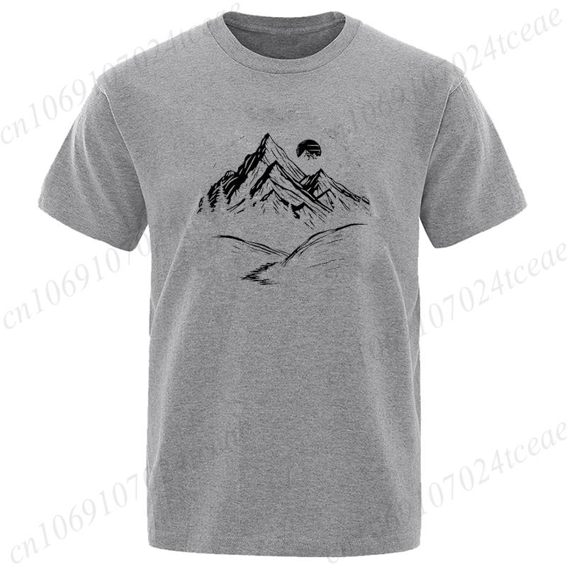 T-shirts Short Sleeve Camping Graphic Top Shirts Harajuku Street Women Men Adventure Tshirt Mountain Print Nature Tee Clothes