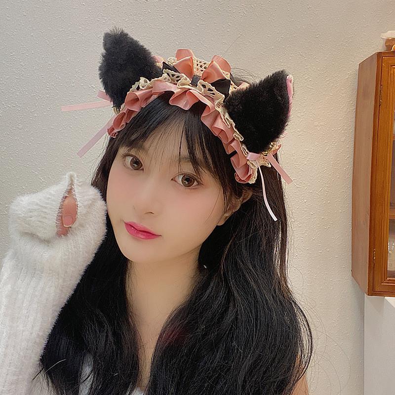 Cute Cat Ear Bell Headband Cosplay Lovely Kitty Hair Clip Hair Accessories Maid Barrette Bow Headband