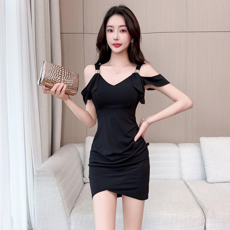 2026 New Sexy Suspender Dress Lotus Leaf French Tight Short Skirt Small Low-cut Temperament Hip Skirt