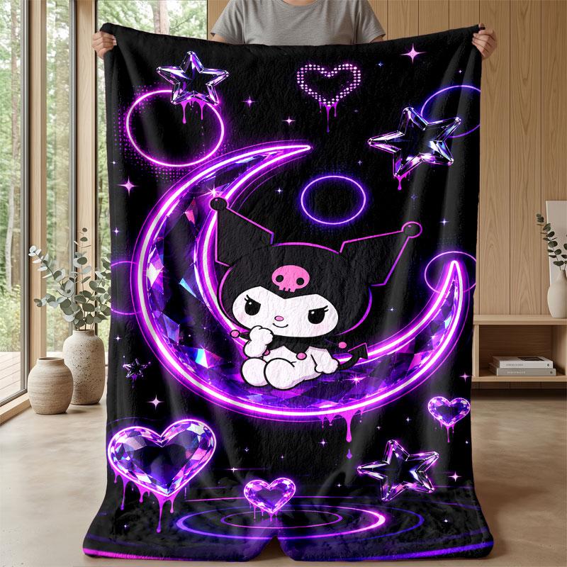 Soft Flannel Blanket Lightweight Cozy Bedroom Living Room CoverKuromi