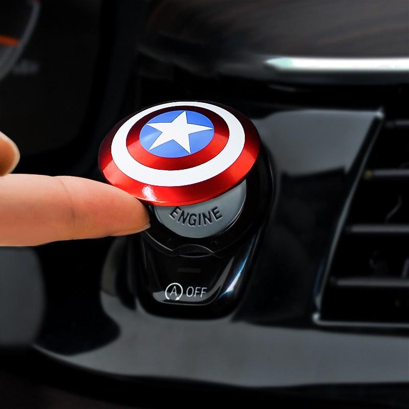 Iron Man Black Panther Car Auto Engine Start Stop Push Button Cover Decorative Automotive Interior Accessories